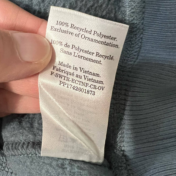 Everlane The ReNew Teddy Oversized Crew Blue Sweatshirt Size S - Picture 5 of 7